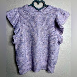 Tularosa Ruffle Sweater Vest Womens Medium Lilac Purple Sleeveless Pullover
